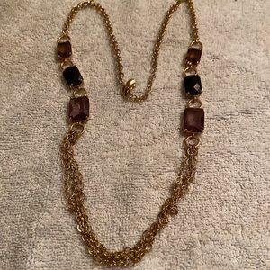 Vintage Carolee gold crystal chain necklace